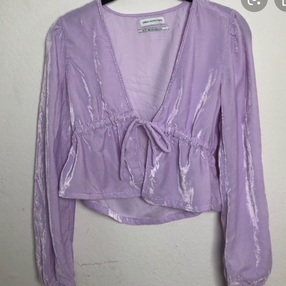 Urban Outfitters Velvet Tie Blouse
